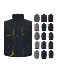 VL NERGAL. Gilet rembourré, bicolore, multipoches (120g/m²), en polyester (100%)
