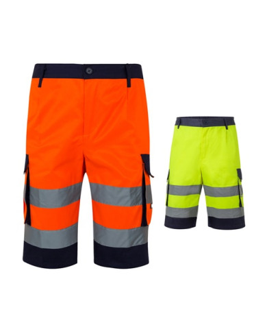 VL HADES. Bermuda bicolore multi-poches (210g/m²), en coton (20%) et polyester (80%)