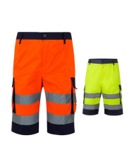 VL HADES. Bermuda bicolore multi-poches (210g/m²), en coton (20%) et polyester (80%)