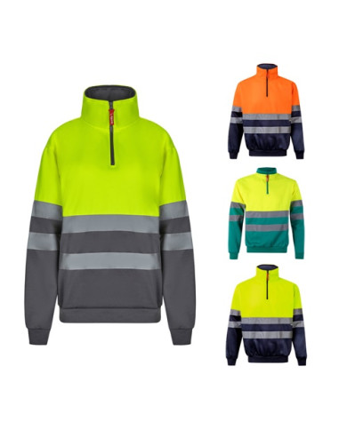 VL THOR. Sweatshirt bicolore (300g/m²) en polyester éponge (100%)
