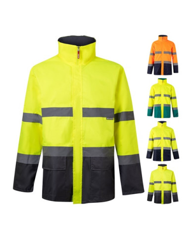 VL THEMIS LARGE. Parka bicolore (190g/m²), en polyester (100%), avec finition PU
