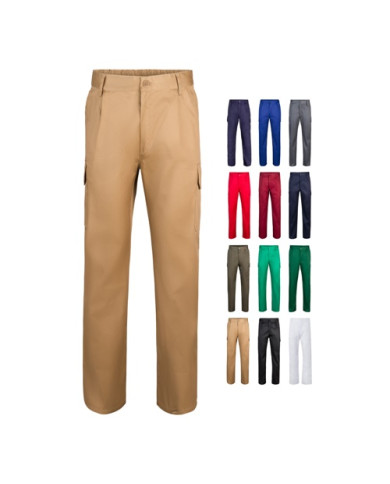 VL MABON. Pantalon sergé, multipoches (200g/m²), en coton (35%) et polyester (65%)