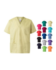 VL ILLAPA. Tunique en sergé (190g/m²) à manches courtes, en polyester (65%) et coton (35%)