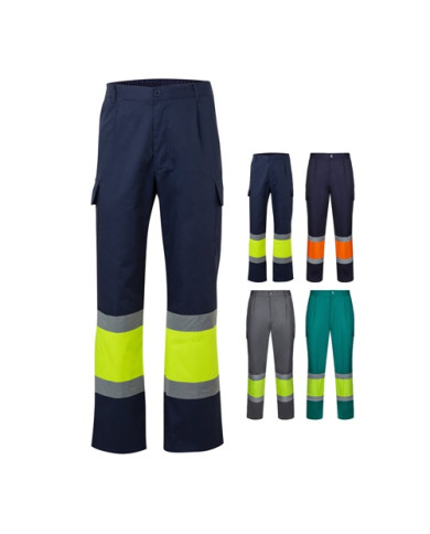 VL ARTEMIS. Pantalon bicolore en sergé (190g/m²), en coton (20%) et polyester (80%)