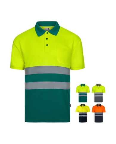 VL FORTUNA. Polo Bird-eye (140g/m²) à manches courtes, en polyester (100%)