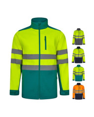 VL HESTIA. Veste soft shell bicolore (280g/m²), en polyester (96%) et élasthanne (4%)