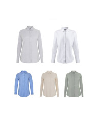 VL PRITHVI WOMEN. Chemise Oxford (180 g/m²) pour femmes, composée de coton (50 %), polyester (45 %) et élasthanne (5 %)