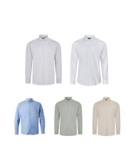 VL PRITHVI MAN. Chemise Oxford pour homme (180 g/m²) en coton (50 %), polyester (45 %) et élasthanne (5 %)