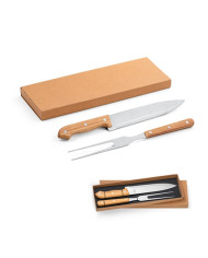 SALSA. Ensemble de 2 pièces pour barbecue en bambou et acier inoxydable