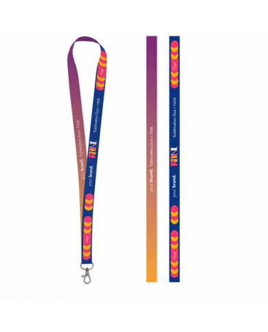 Échantillon imprimé de Lanyard SUBLIMATION Long II (20 mm) en polyester