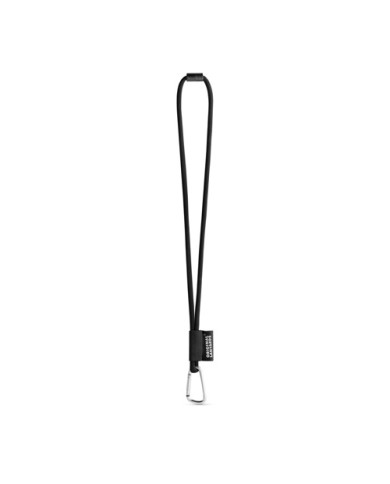 SET Lanyard TUBE Long (Ø 7 mm) avec mousqueton en forme de D de 55 mm et fermoir de sécurité Ø 7 mm