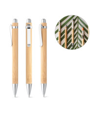 HERA. Stylo en bambou avec clip en métal