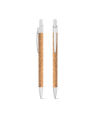 NATURA. Stylo en liège et aluminium recyclé (100 % rAL) avec clip