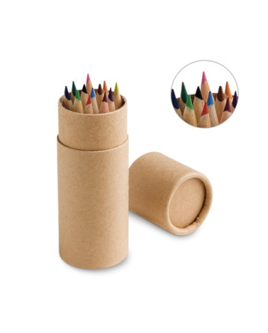 CYLINDER. Boîte avec 12 crayons de couleur