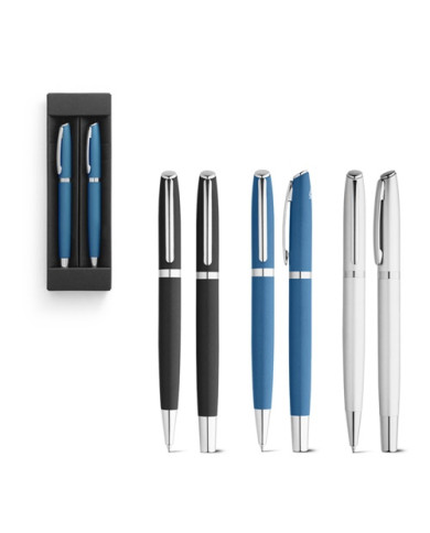 RE-LANDO set, recycled aluminium pen and rollerball | 2M Numérique