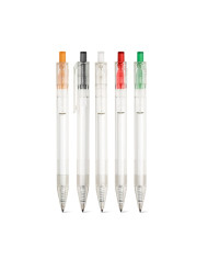 HARLAN. Stylo en rPET avec bouton coloré