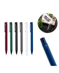 CLINT. Stylo à bille en aluminium recyclé (100% rAL) avec finition en caoutchouc