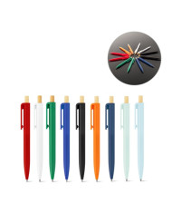 ZARA. Stylo à bille en ABS recyclé (100% rABS) avec bouton en bambou
