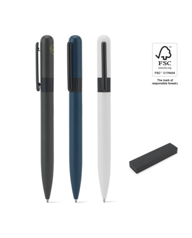 ELSIE ROUND. Stylo à bille en métal (60% recyclé) avec design arrondi
