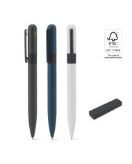 ELSIE ROUND. Stylo à bille en métal (60% recyclé) avec design arrondi