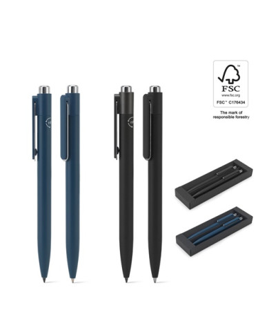 KYLIE SET. Set composé d'un stylo à bille et d'un stylo sans encre, tous deux en aluminium (94% recyclé)