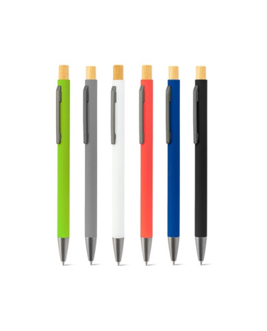 ZYLEN. Stylo à bille en aluminium recyclé (100 % rAL), avec finition en caoutchouc