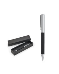 SLAUGHTER. Stylo à bille documentaire en acier inoxydable avec une finition brillante et une encre noire