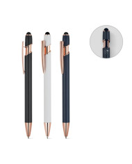 NEIL ROSE. Stylo à bille en aluminium recyclé (100% rAL), avec une finition mate et une encre bleue