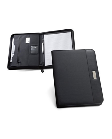 PASZO. Porte-documents A4 en PU et microfibre avec bloc de pages lignées