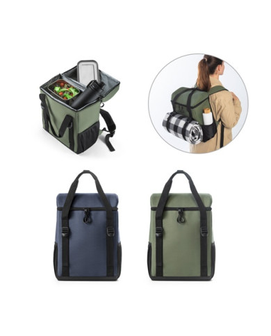 ROMA L. Sac à dos isotherme rembourré en polyester recyclé 600D ripstop 16 L