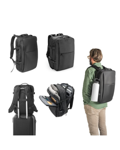 DALLAS. Sac à dos de voyage en polyester 600D recyclé haute densité pour ordinateur portable de 17.3 pouces