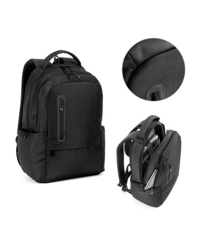 BOSTON SOLID. Sac à dos pour ordinateur portable (17") en nylon 150D avec 2 compartiments rembourrés