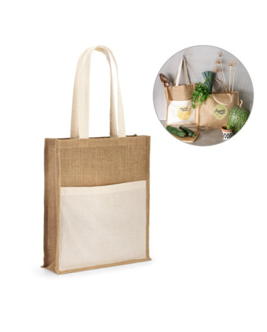 Bolsa BRAGA de yute 240 g con bolsillo de algodón | 2M Numérique