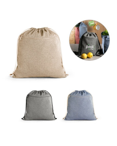 CHANCERY. Sac à cordelettes en coton recyclé (70%), polyester (30% rPET) (140 g/m²)