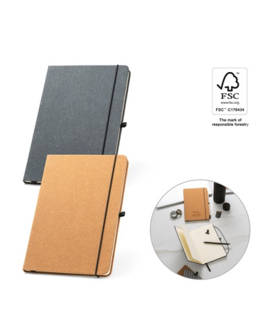 MATISSE. Bloc-notes A5 avec couverture rigide en cuir (70% recyclé) avec pages lignées
