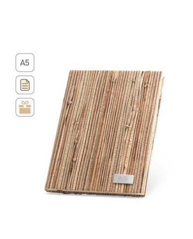 NERUDA. Bloc-notes A5 avec couverture rigide en fibre de paille naturelle