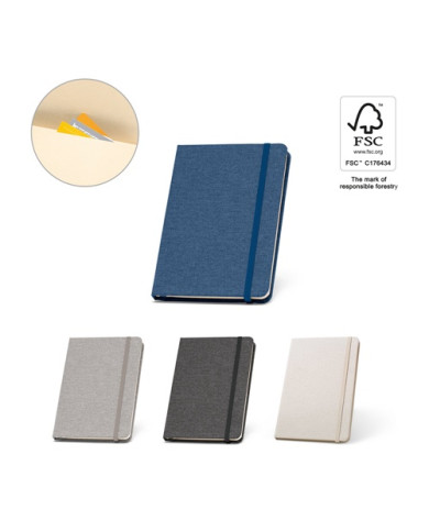 BOYD. Bloc-notes de notes A5 en polyester recyclé (100% rPET) avec pages lignées