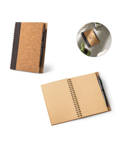 VICENTE B6 ring notebook in cork and rPET | 2M Numérique