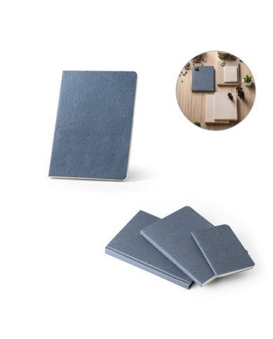 COFFEEPAD SEMI-RIGID. Bloc-notes A5 avec couverture semi-rigide fabriquée à partir de déchets de coques de café (65%)