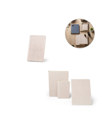 ORGANIC SOFT. Bloc-notes A6 avec couverture souple fabriquée à partir de matière organique d'éléphant (80%)