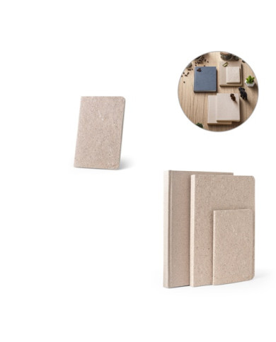 TEAPAD SOFT. Bloc-notes A6 avec couverture souple fabriquée à partir de déchets de feuilles de thé (65%)