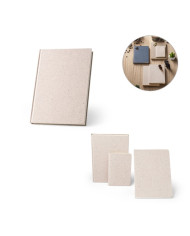 ORGANIC RIGID. Bloc-notes A5 avec couverture rigide fabriquée à partir de matière organique d'éléphant (80%)