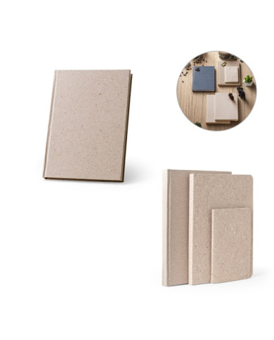 TEAPAD RIGID. Bloc-notes A5 avec couverture rigide fabriquée à partir de déchets de feuilles de thé (65%)