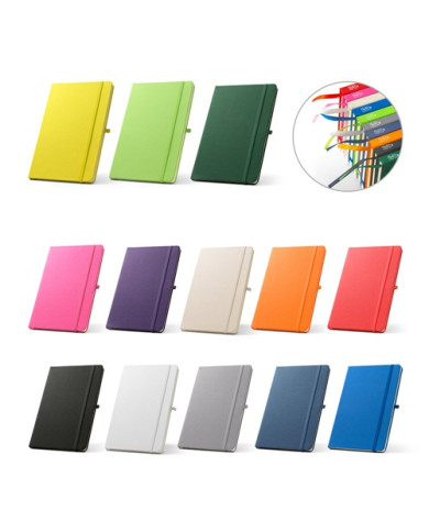 ANNE. Cahier A5 en polyester recyclé (100% rPET) avec pages lignées