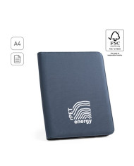 EMERGE FOLDER. Porte documents A4 en 300D polyester recyclé (100% rPET) avec fermeture éclair