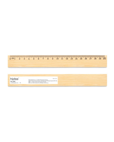 Regla WESLEY de 20 cm en madera de pino | 2M Numérique