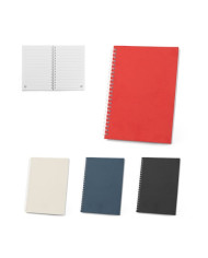 SCHILLER. Bloc-notes A5 avec couverture souple, fabriqué à partir de papier 100 % recyclé