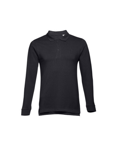 THC BERN II. Polo à manches longues en coton cardé pour hommes