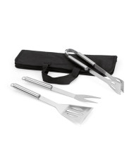 SOARES. Set de barbecue de 3 pièces en acier inoxydable
