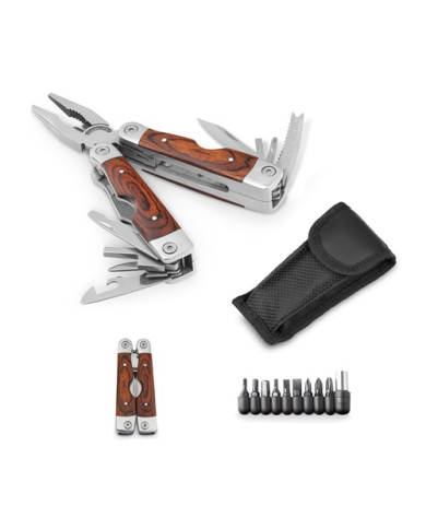 MAGNUM. Pince pliante multifonctions en acier inoxydable et en bois